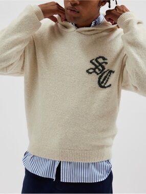 Standard Cloth Wyatt Hoodie Sweater Cream Mens Size XL